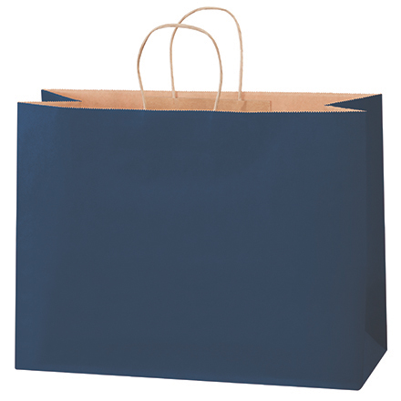 16 x 6 x 12" Navy Tinted Shopping Bags