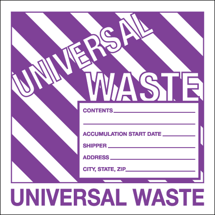 6 x 6" - "Universal Waste" Labels