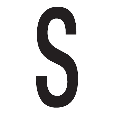 3 <span class='fraction'>1/2</span>" "S" Vinyl Warehouse Letter Labels