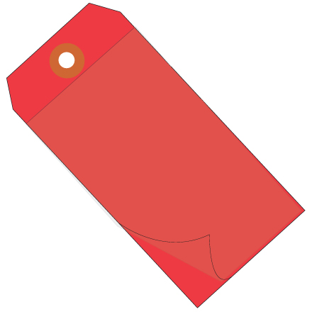 6 <span class='fraction'>1/4</span> x 3 <span class='fraction'>1/8</span>" Red Self-Laminating Tags