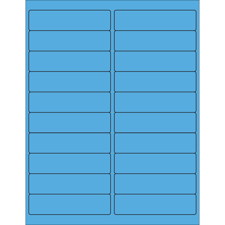 4 x 1" Fluorescent Blue Rectangle Laser Labels