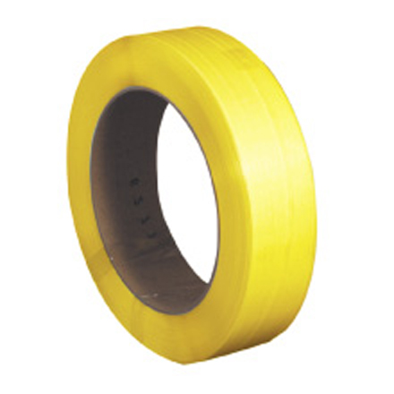 1/2" x .022 x 7200' Yellow  16 x 6" Core Hand Grade Polypropylene Strapping - Embossed